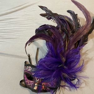 Purple and black masquerade ball mask